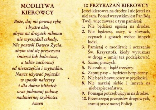 Niezbędnik kierowcy - Modlitwa kierowcy (składanka) - 08686