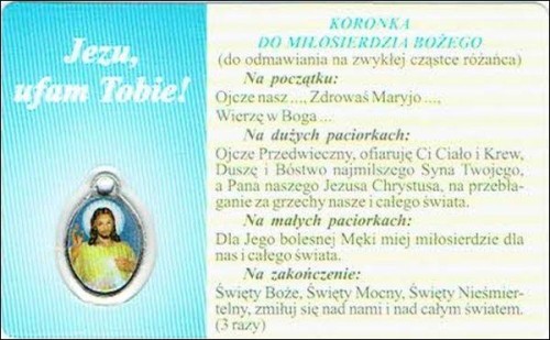 Medalik foliowany św. Juda Tadeusz / Koronka do Miłosierdzia Bożego - medalik i obrazek z modlitwą zalaminowane - 08265