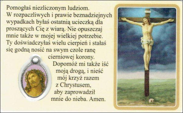 Medalik foliowany św. Rita - medalik i obrazek z modlitwą zalaminowane - 08218