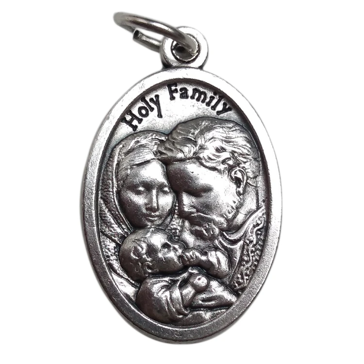 Medalik metalowy Św. Rodzina/Duch Św. 2,5x1,5cm owal - 00997